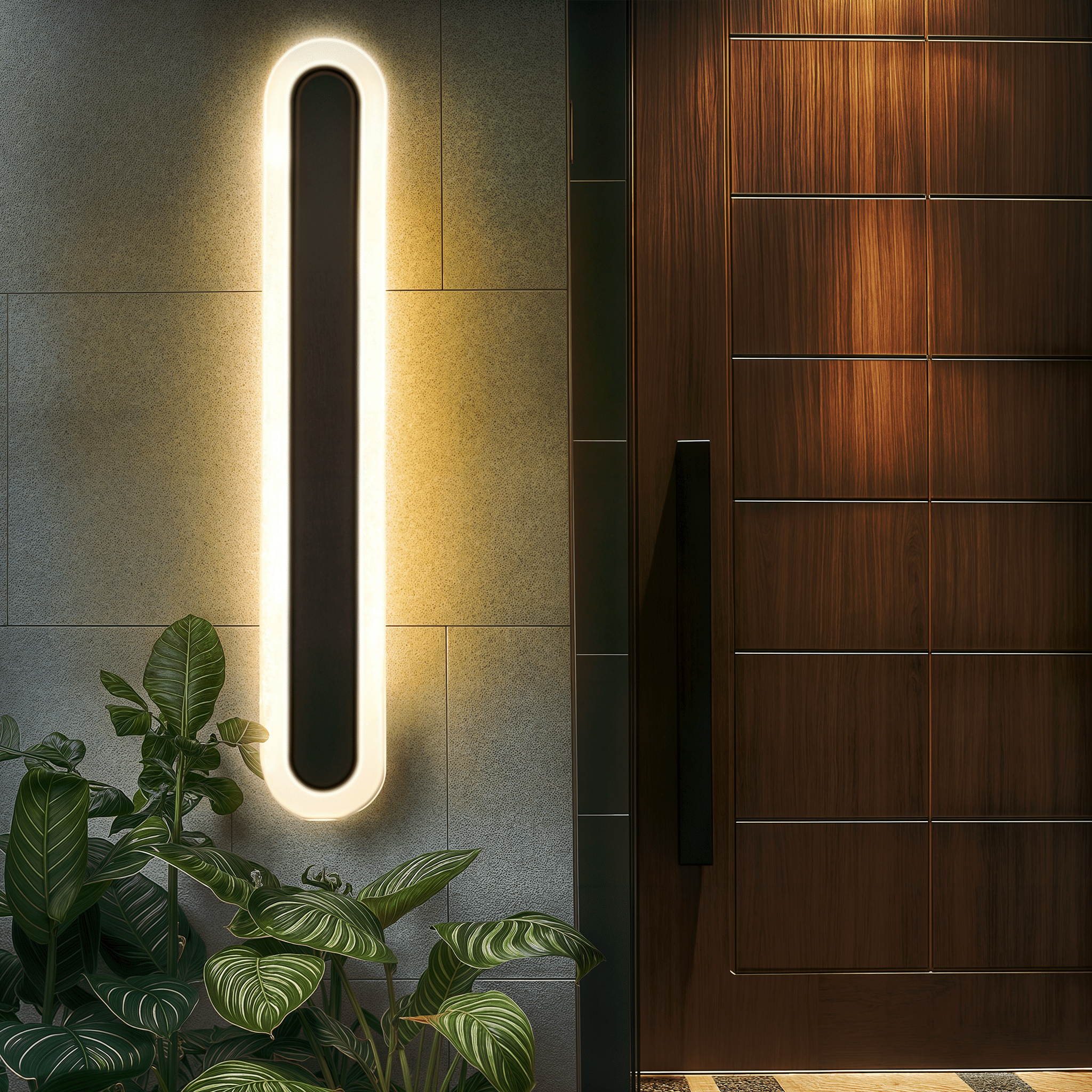 Ravelle Black Outdoor LED Wall Strip Light | Lersk