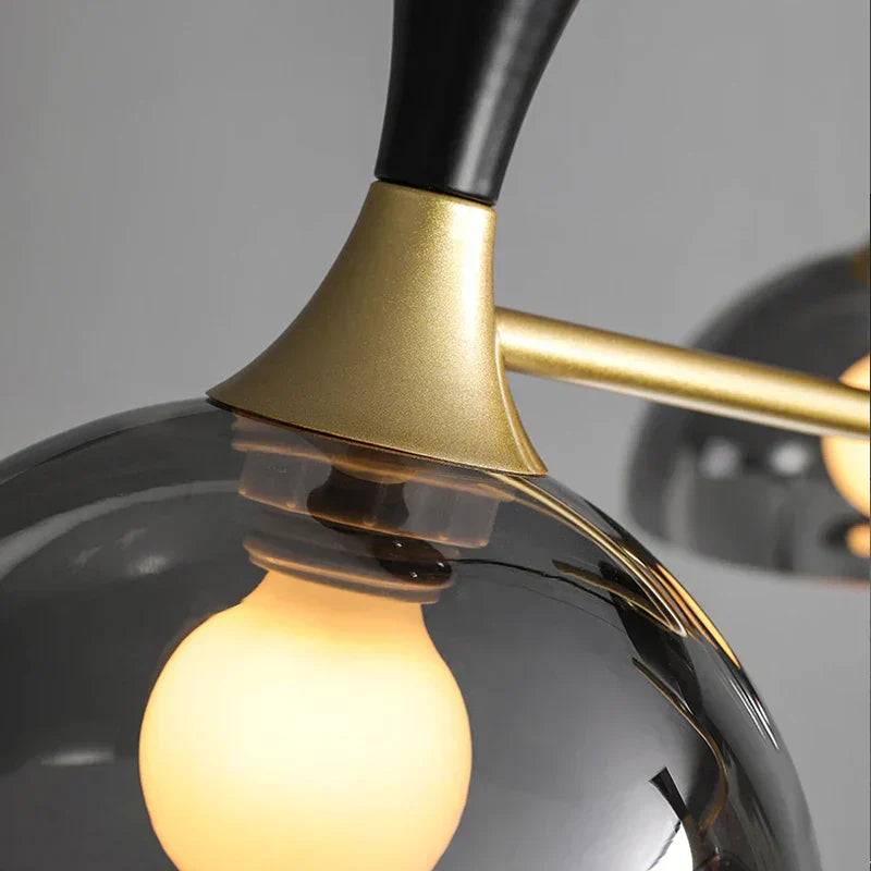 Lucentus | LED Chandelier in Black Glass | Lersk