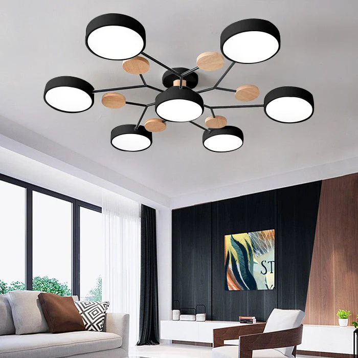 Żyrandol Marenco Round Iron LED do salonu i jadalni | Lersk