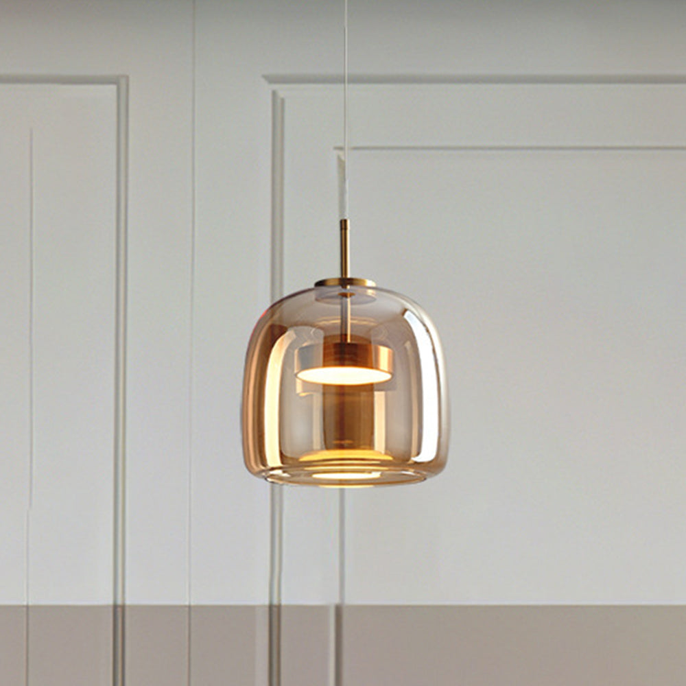 Suspension LED vintage AuroraGold avec pendentif en verre doré | Lersk