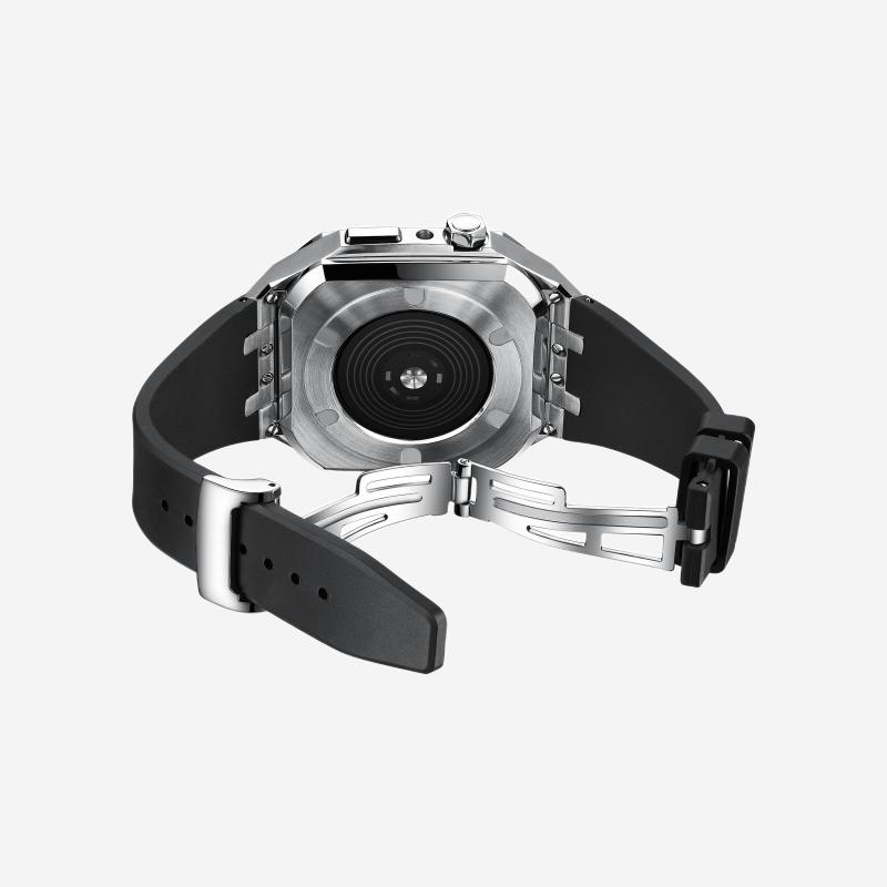 Velori | Sada pro úpravu s silikonovým páskem a pouzdrem z nerezové oceli pro Apple Watch | Lersk