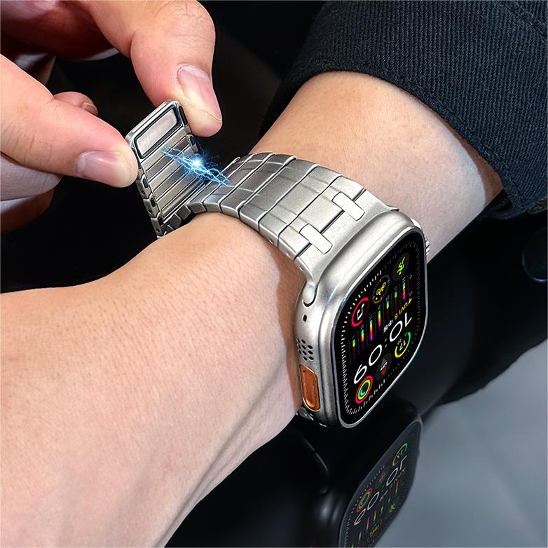 Alera | Cinturino magnetico in acciaio inox satinato per Apple Watch | Lersk