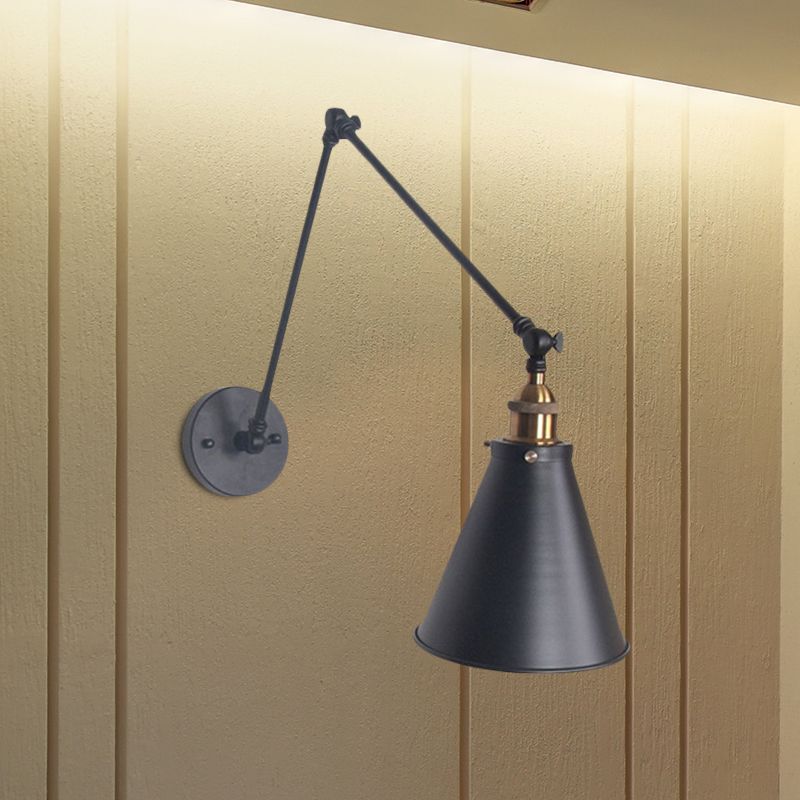 NovaLume Adjustable Industrial Wall Light Vintage Black | Lersk