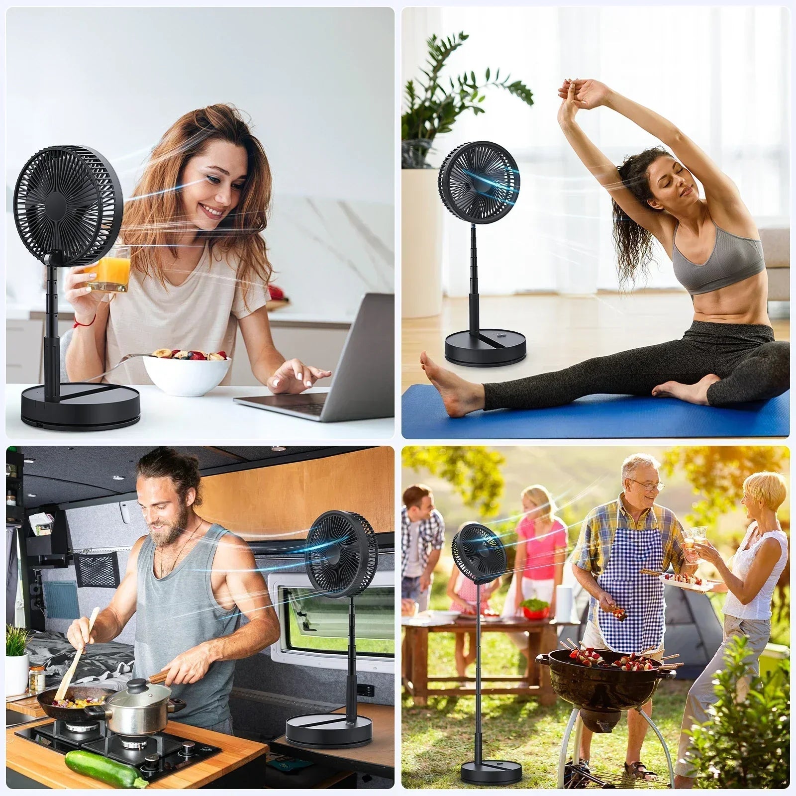 BreezeNova 9-Inch Rechargeable Folding Floor Fan Remote | Lersk