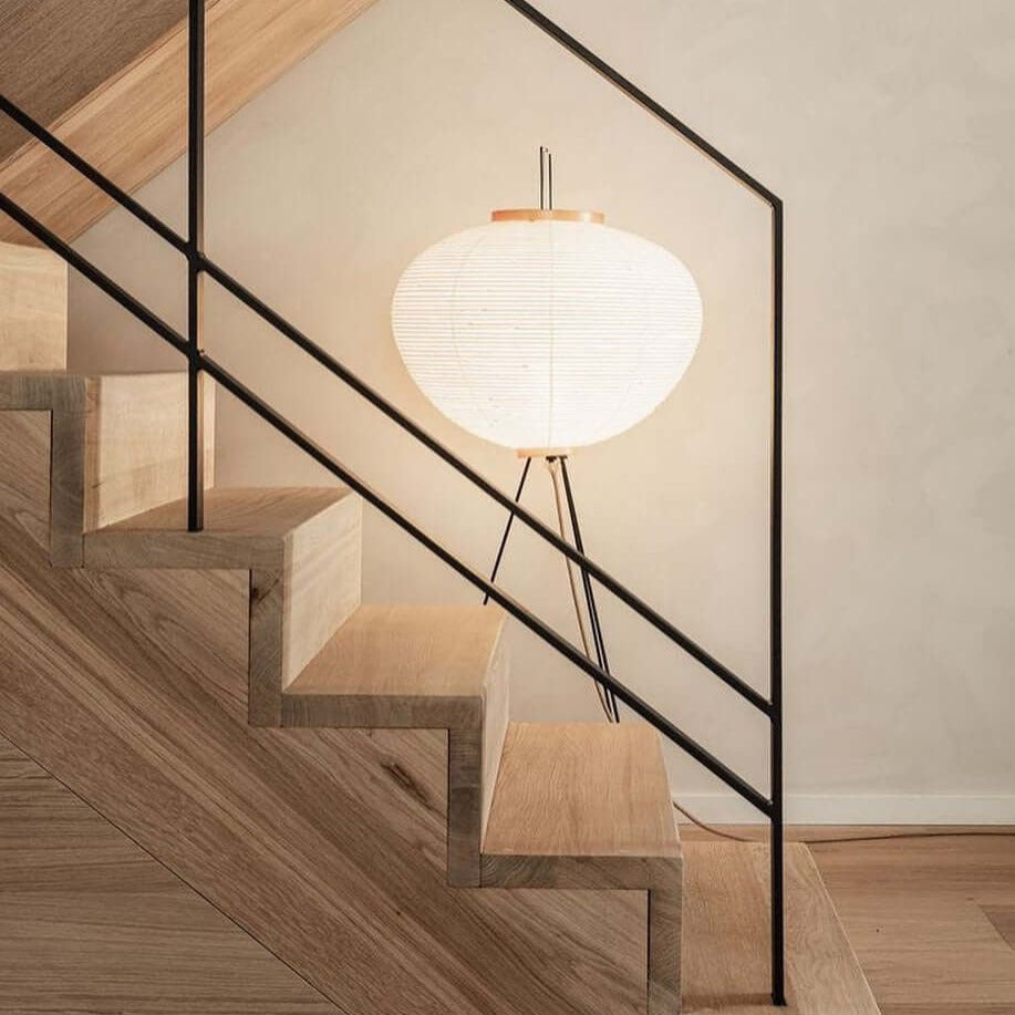 Kazumi Rice Paper Floor Lamp by Petprovac Soft Ambient Glow | Lersk