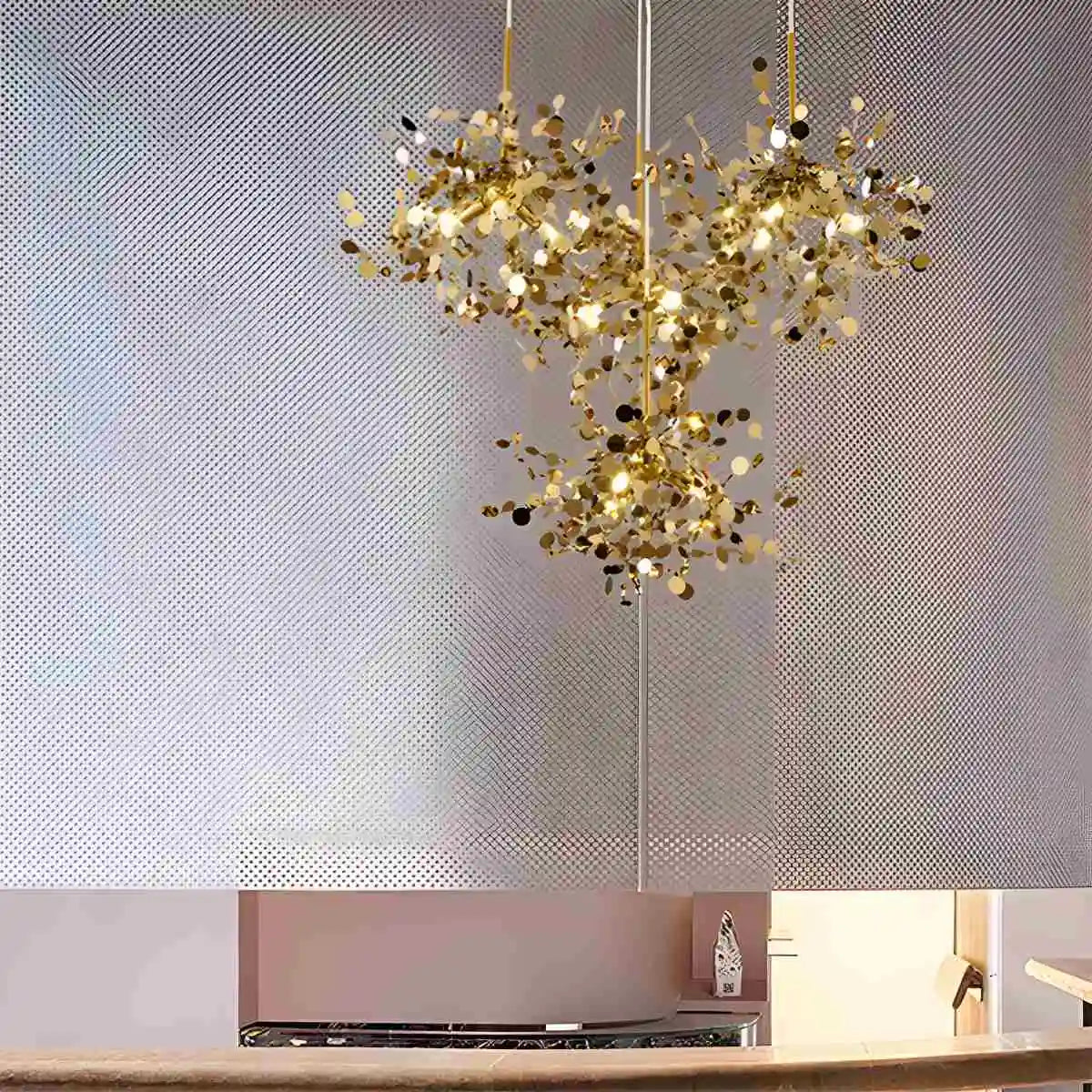 Argent/Gold Cloud Multi Pendant Chandelier | Lersk