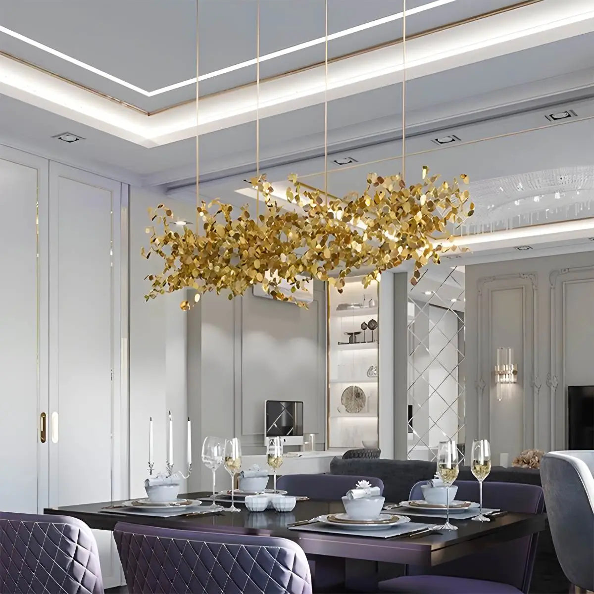 Argent/Gold Cloud Multi Pendant Chandelier | Lersk