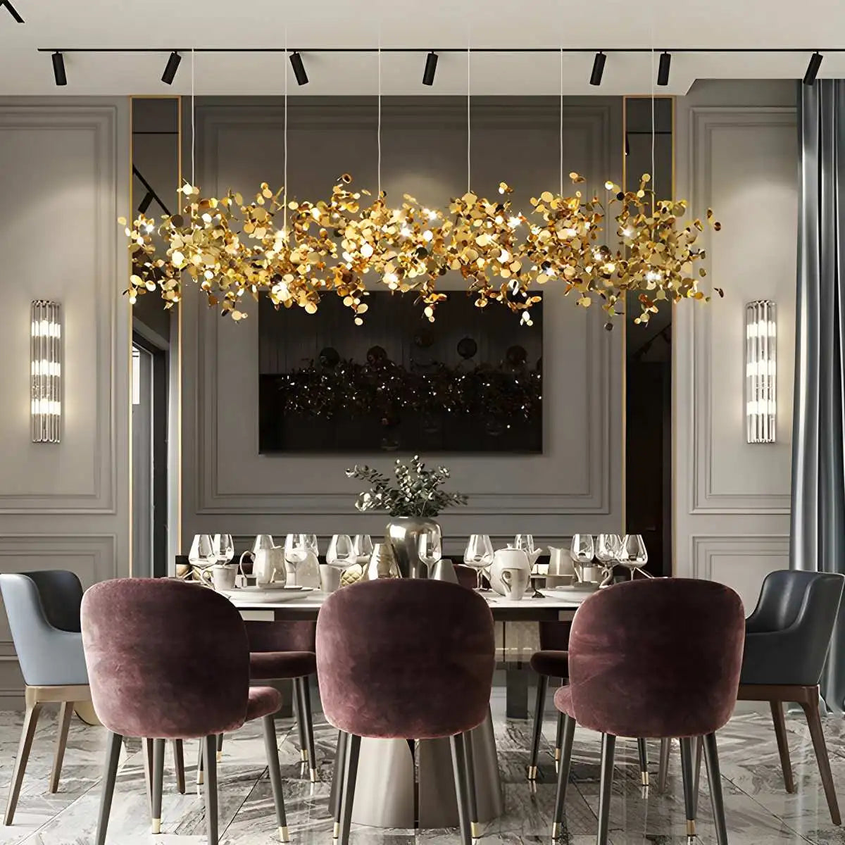Argent/Gold Cloud Multi Pendant Chandelier | Lersk