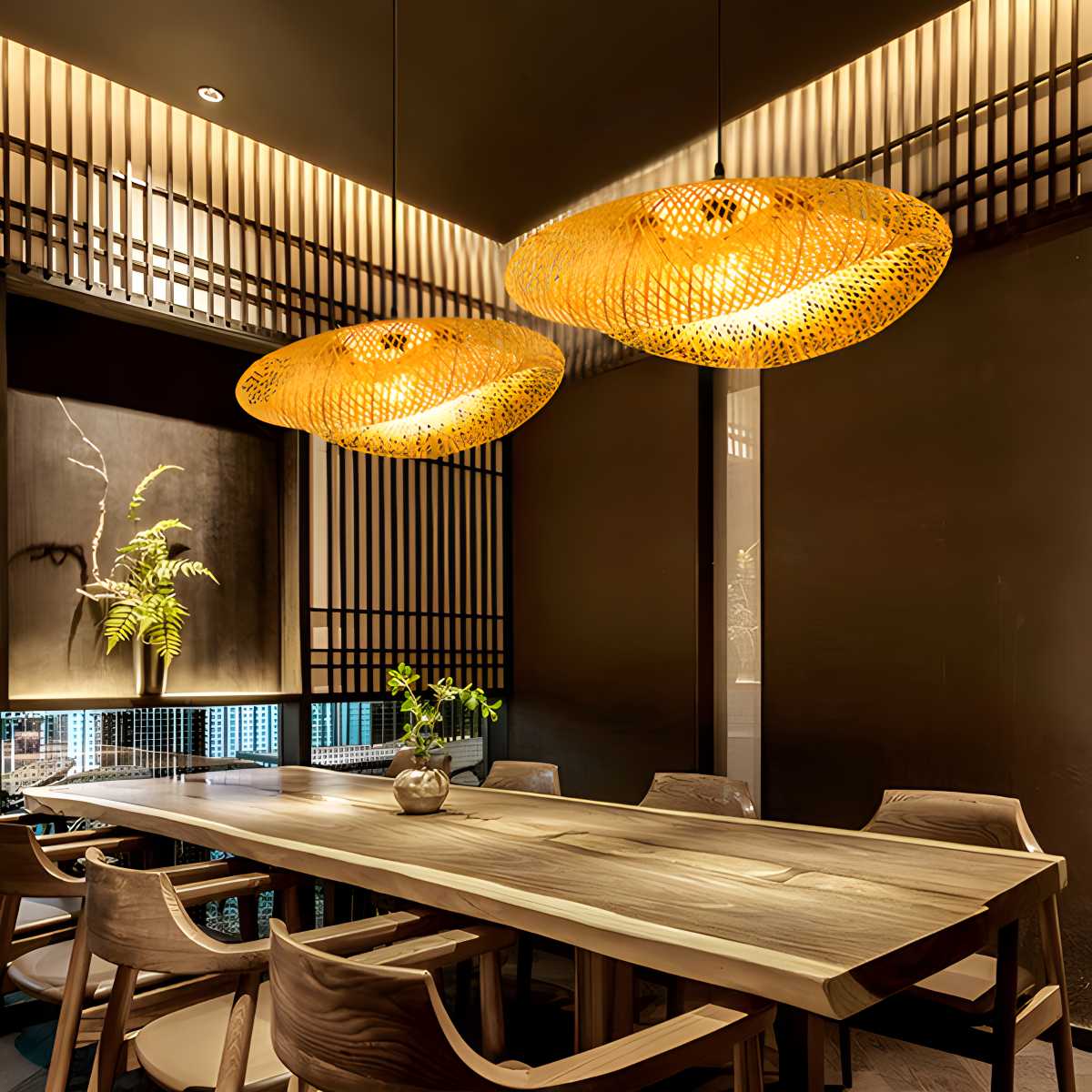 Bamboo Weaving Pendant Light for Dining Room | Lersk
