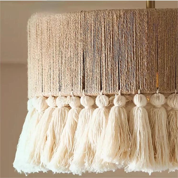 Boho Vintage Twine Fringe Pendant Light | Lersk