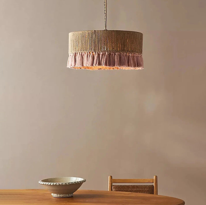 Boho Vintage Twine Fringe Pendant Light | Lersk