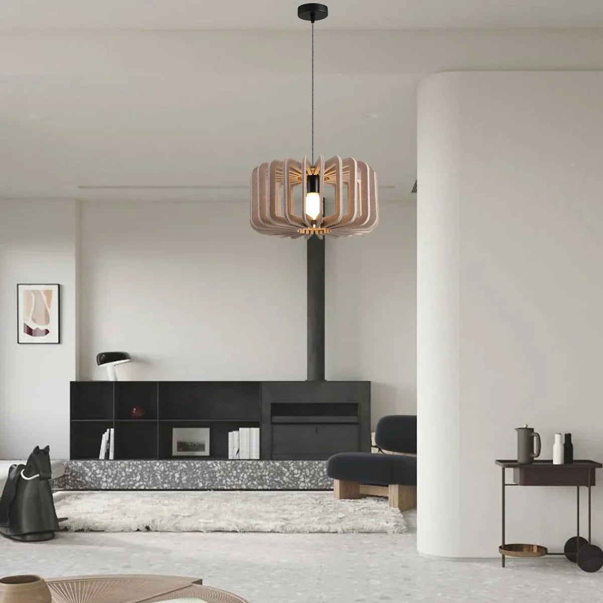 Column Shaped Birdcage Acoustic Pendant Light | Lersk