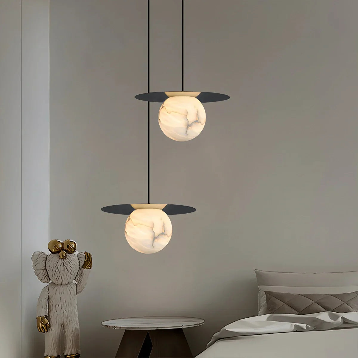 Luxury Spherical Natural Spanish Alabaster Pendant Light | Lersk