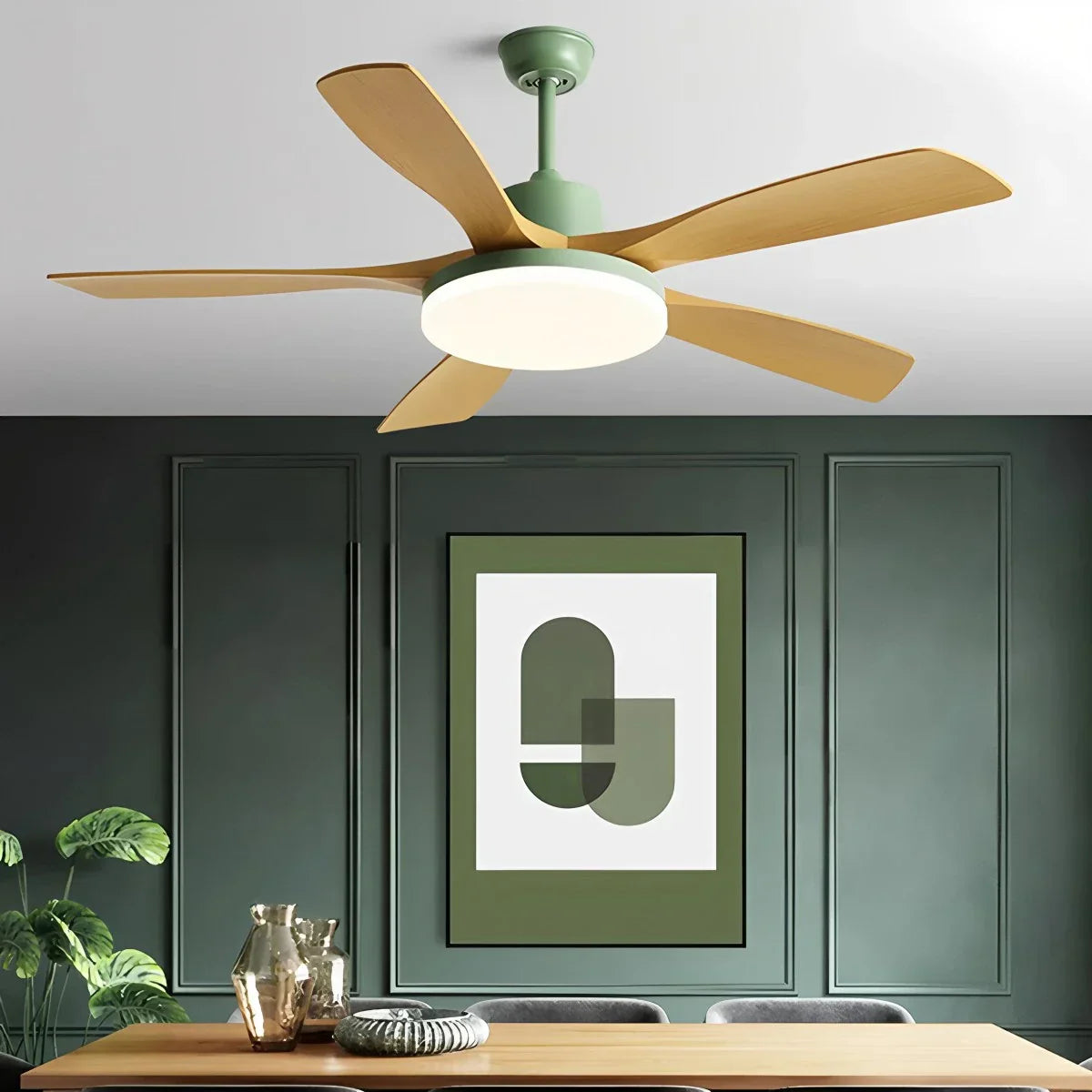 Ventilador de techo de 6 aspas para sala de estar con luz | Lersk