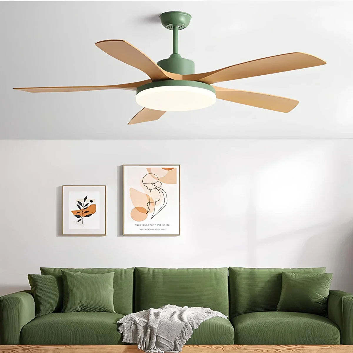 Ventilador de techo de 6 aspas para sala de estar con luz | Lersk