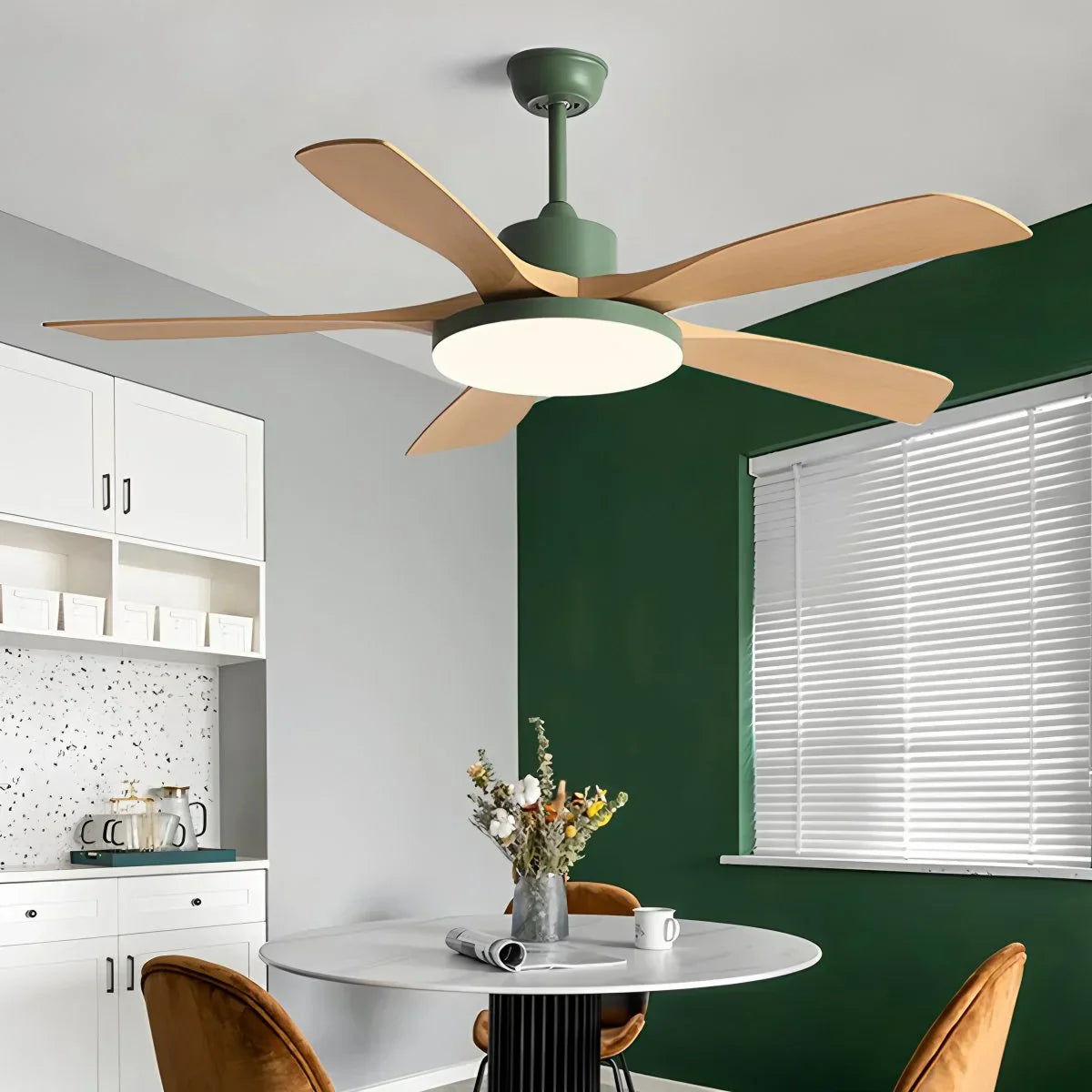 Ventilador de techo de 6 aspas para sala de estar con luz | Lersk