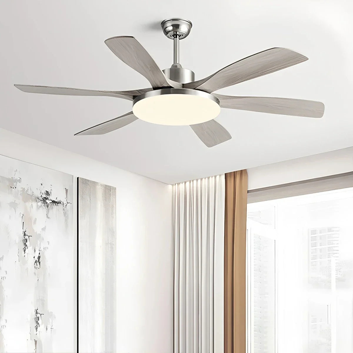 Ventilador de techo de 6 aspas para sala de estar con luz | Lersk