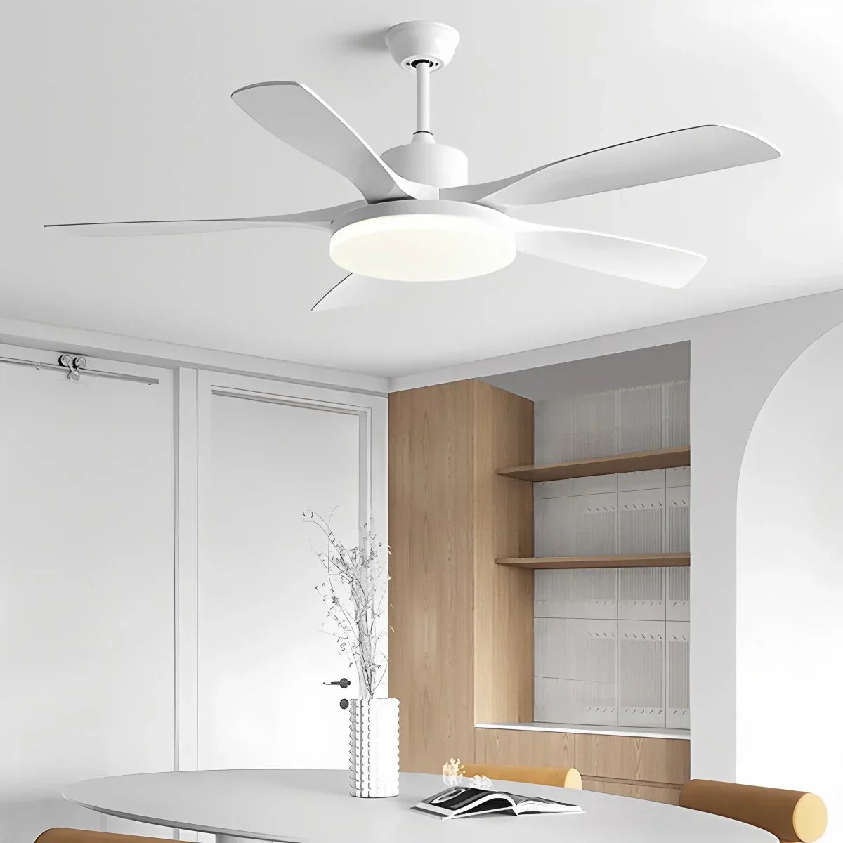 Ventilador de techo de 6 aspas para sala de estar con luz | Lersk