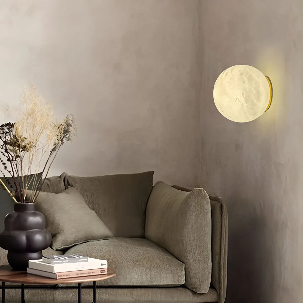 Aplique de pared moderno esférico de alabastro español | Lersk