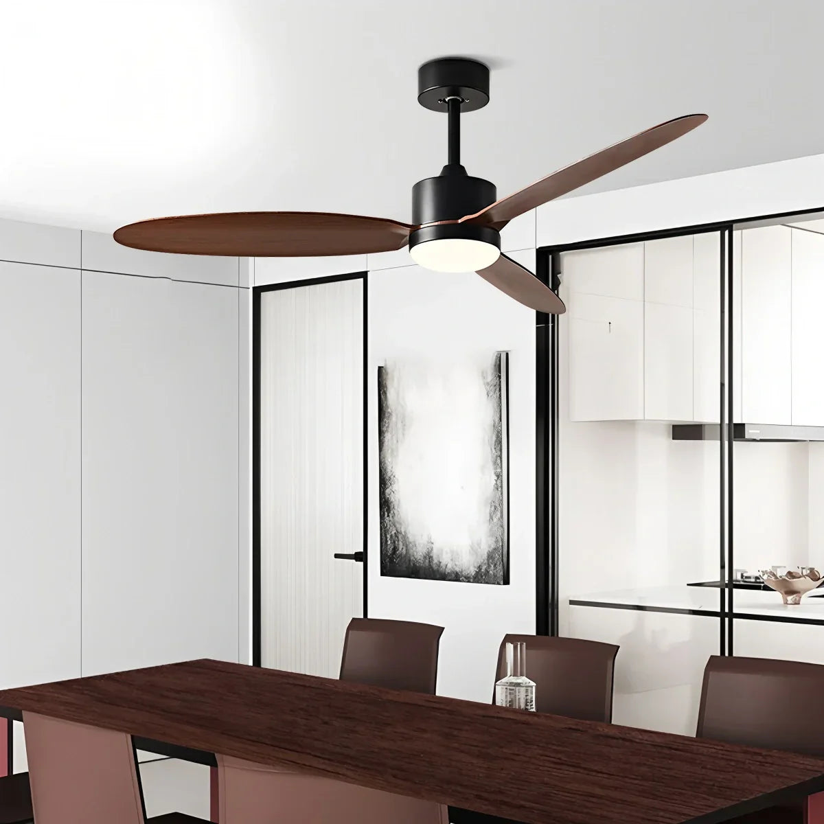 Ventilador de techo de 3 aspas con luz para dormitorio | Lersk