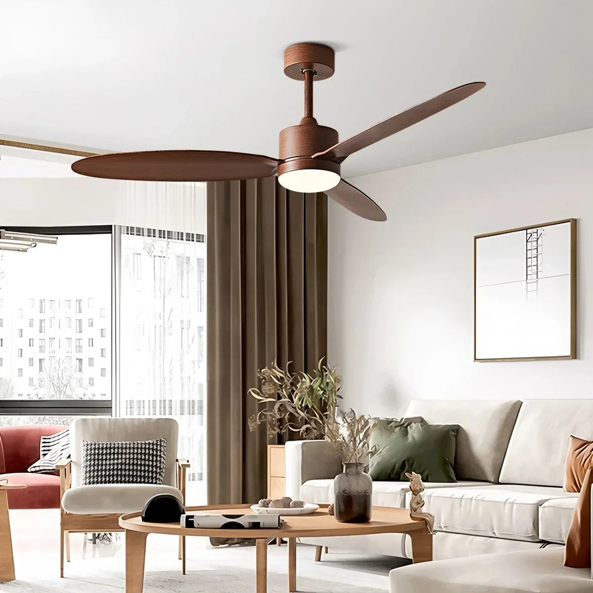 Ventilador de techo de 3 aspas con luz para dormitorio | Lersk