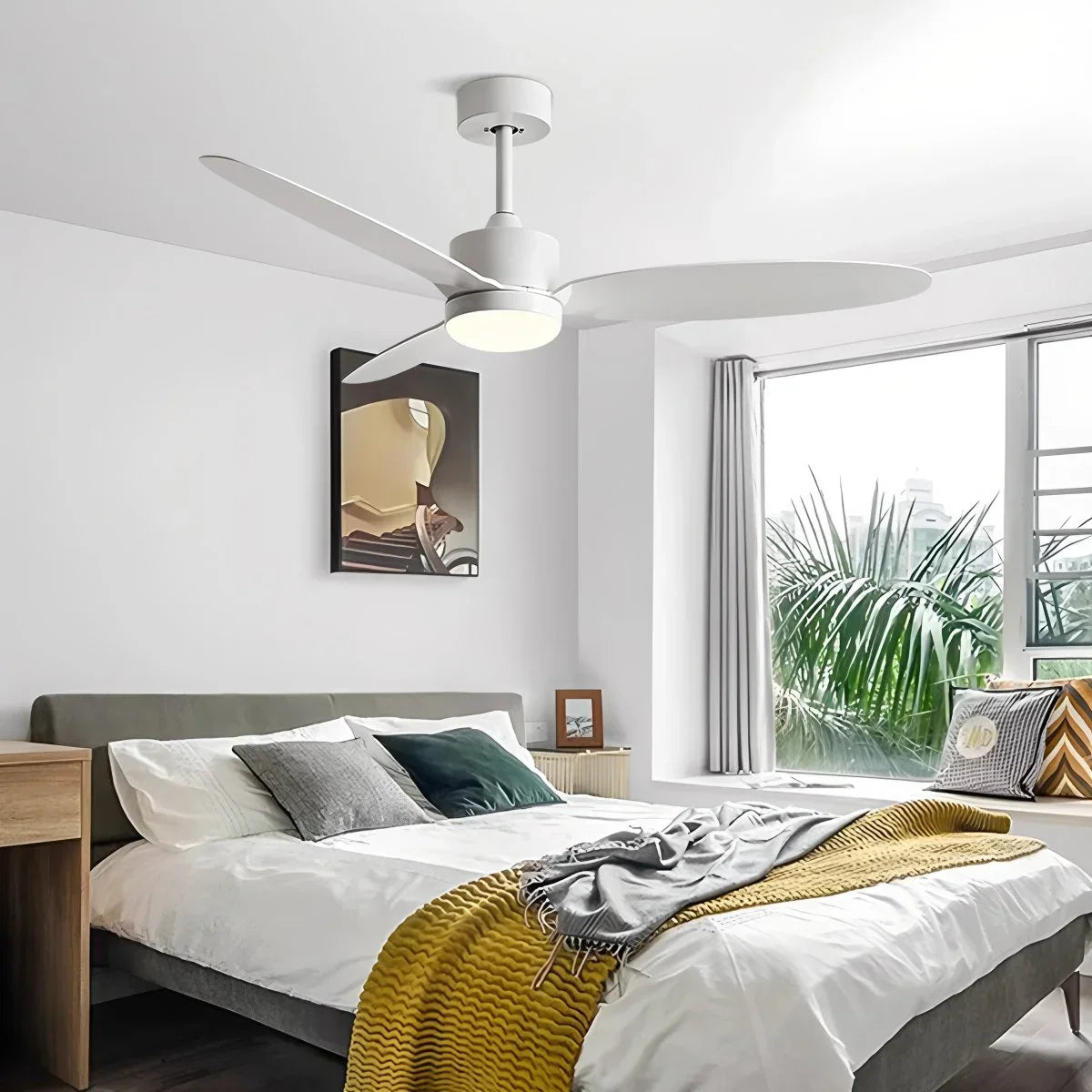 Ventilador de techo de 3 aspas con luz para dormitorio | Lersk