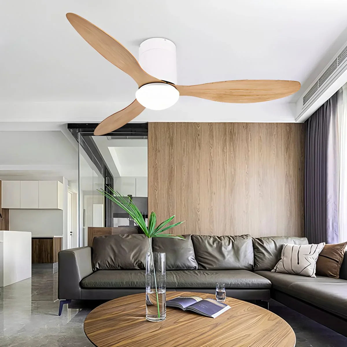 Ventilador de techo moderno de 3 aspas con luz | Lersk