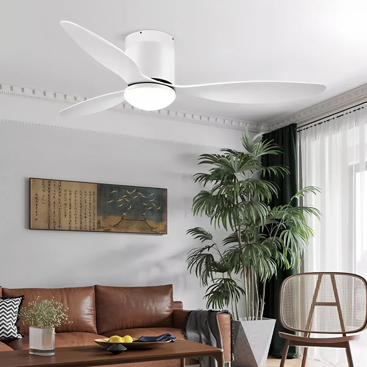 Ventilador de techo moderno de 3 aspas con luz | Lersk