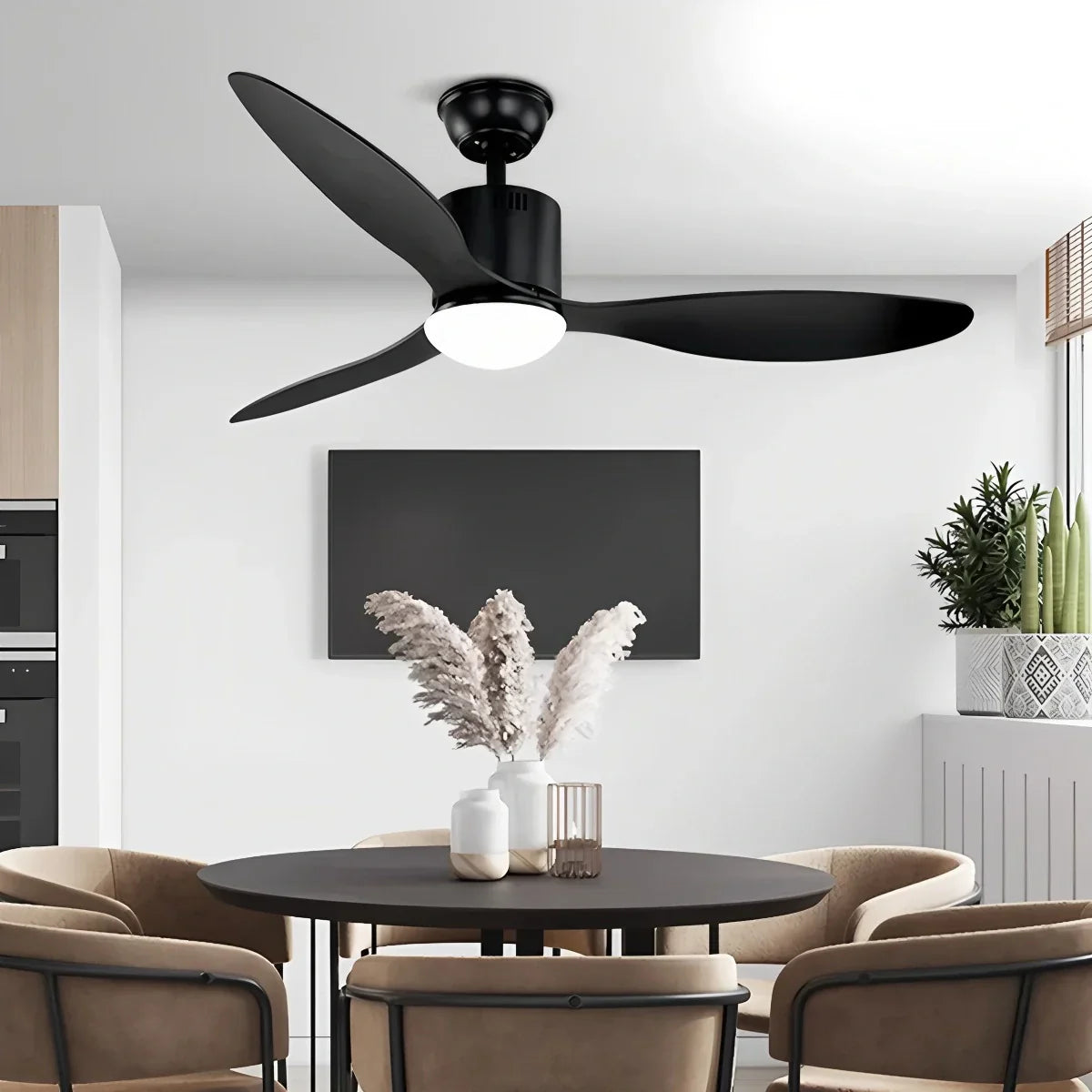 Ventilador de techo moderno de 3 aspas con luz | Lersk
