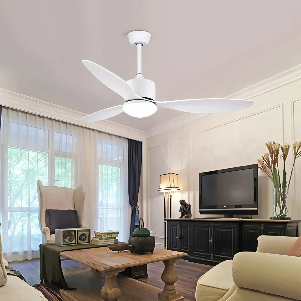 Ventilador de techo moderno de 3 aspas con luz | Lersk