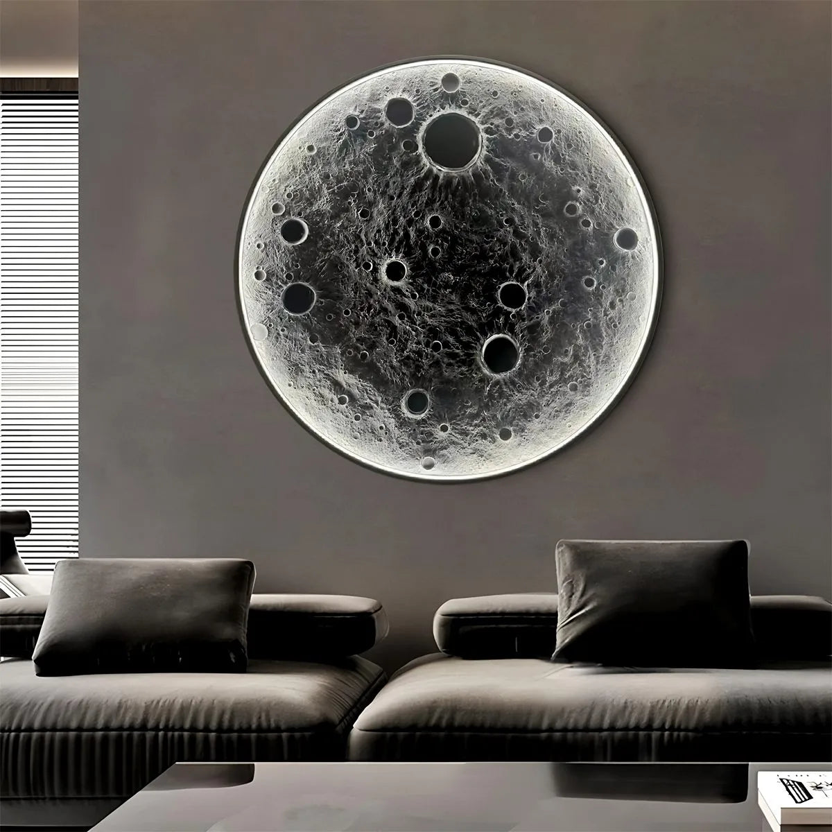 Lámpara de pared decorativa con relieve 3D de la luna | Lersk