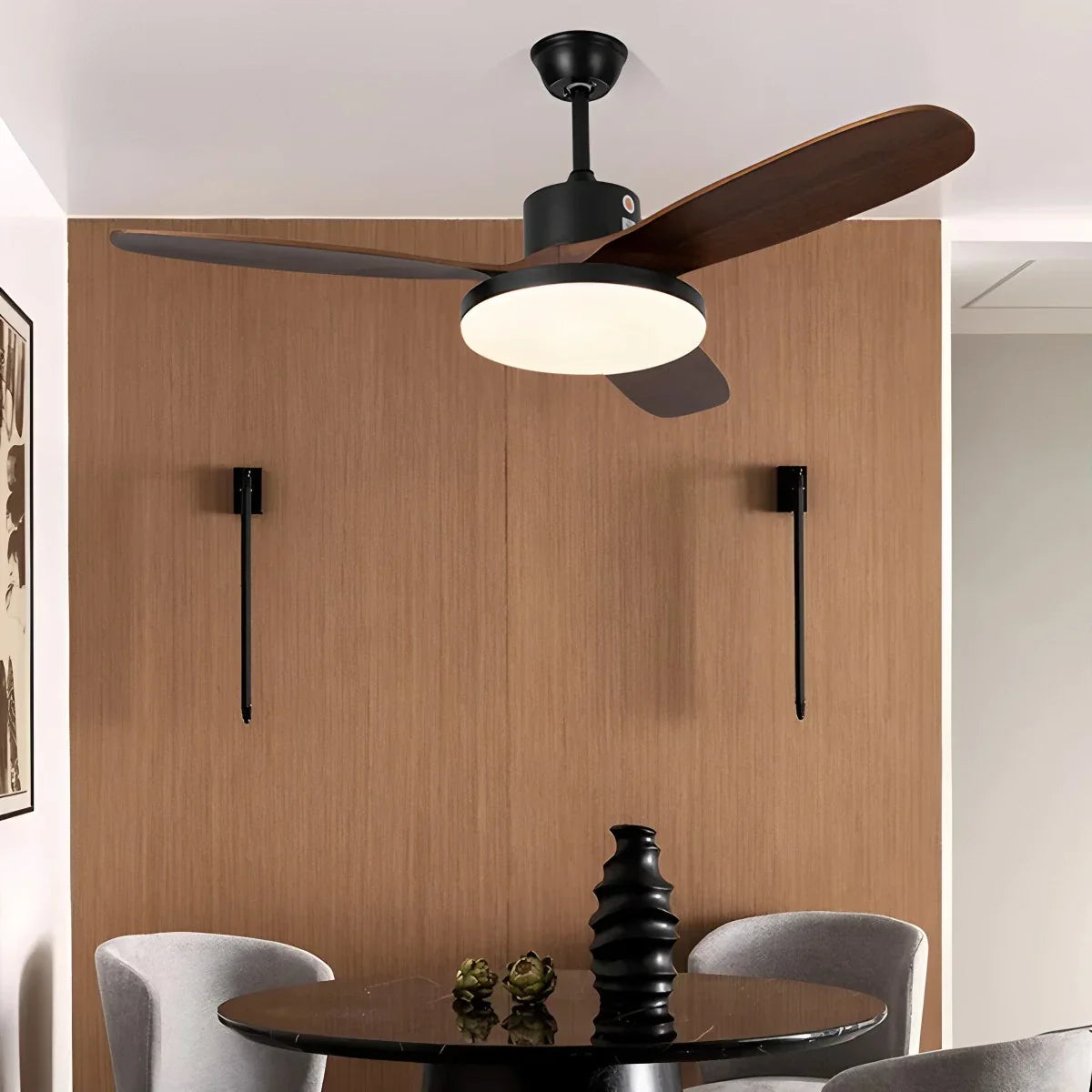 Ventilador de techo con luz y aspas de madera 3 | Lersk