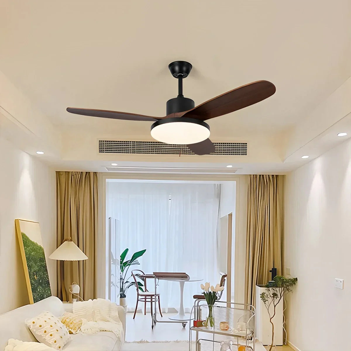 Ventilador de techo con luz y aspas de madera 3 | Lersk