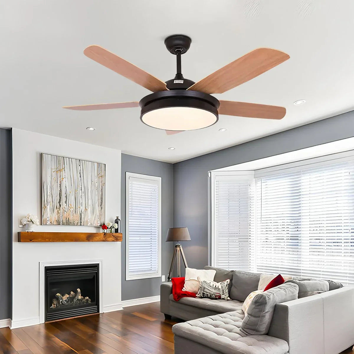 Ventilador de techo con luz y 5 aspas para sala de estar | Lersk