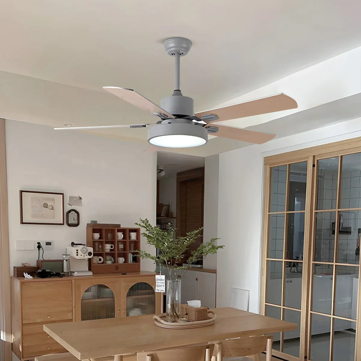 Ventilador de techo vintage de 5 aspas con luz para sala de estar | Lersk