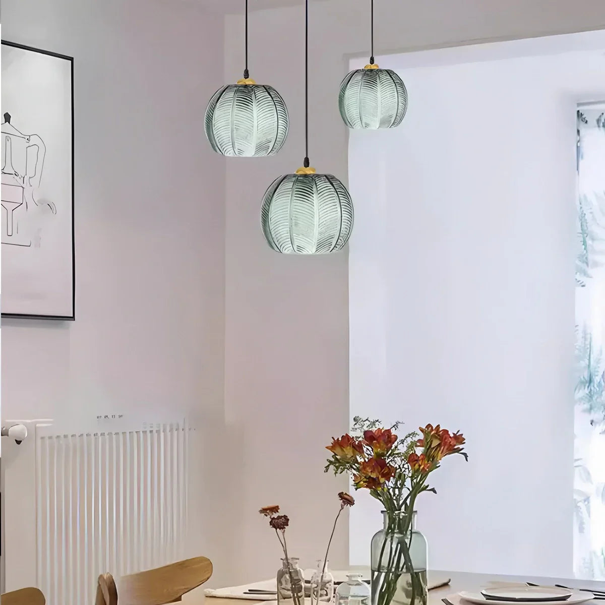 Lámpara colgante de vidrio esmerilado Aalin para comedor | Lersk