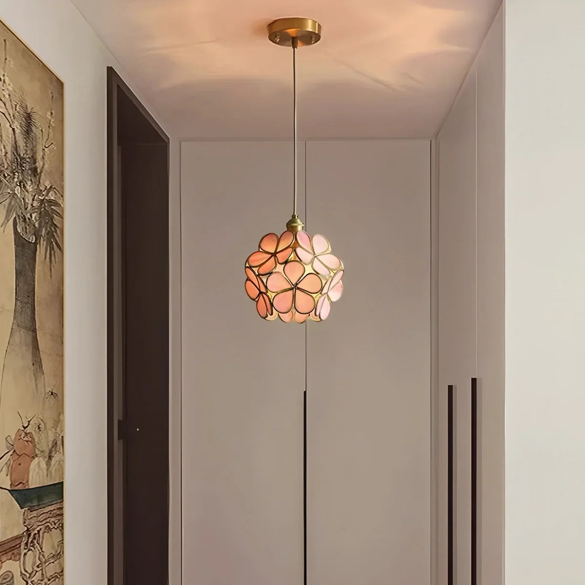 Cherry Blossom Stained Glass Pendant Light | Lersk