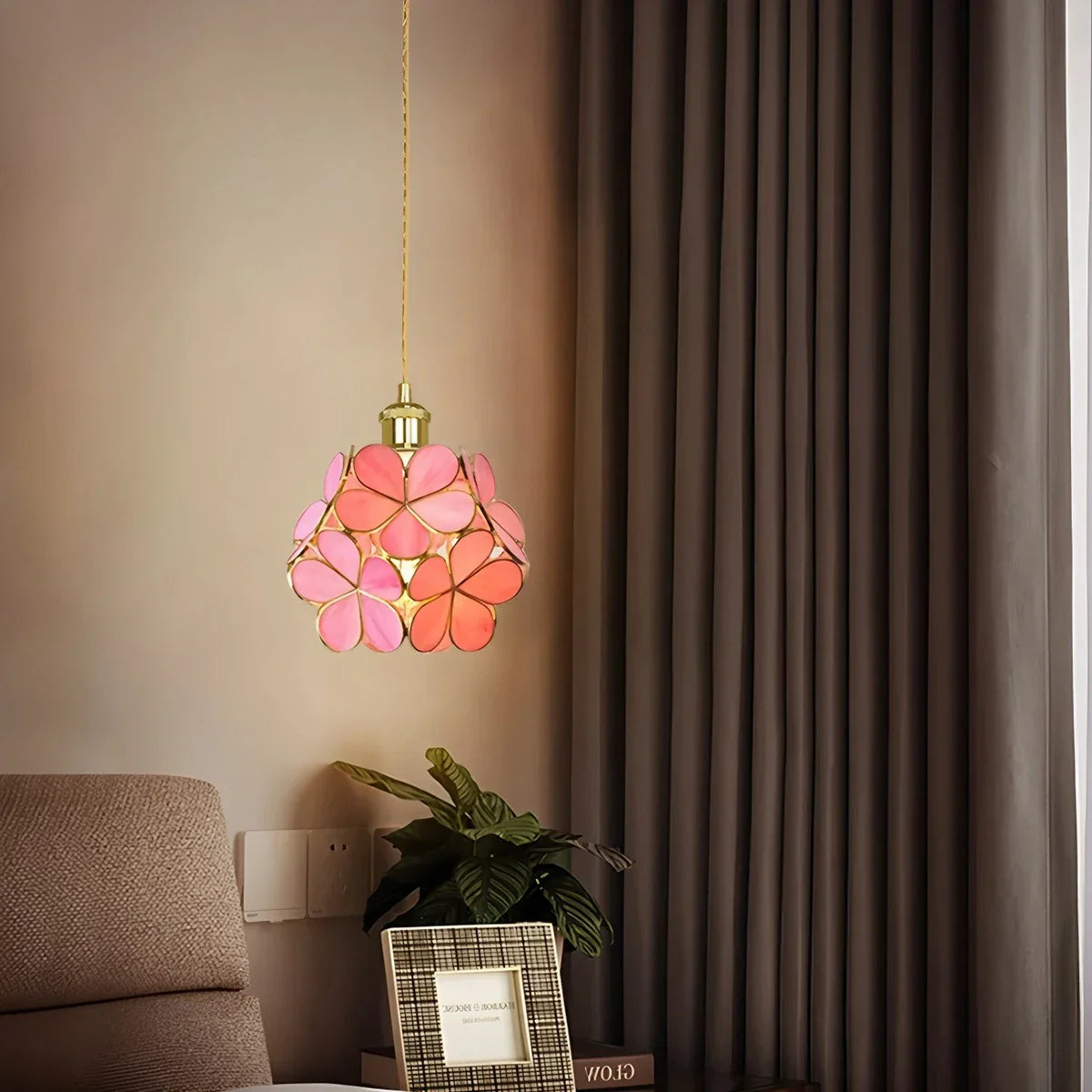 Cherry Blossom Stained Glass Pendant Light | Lersk