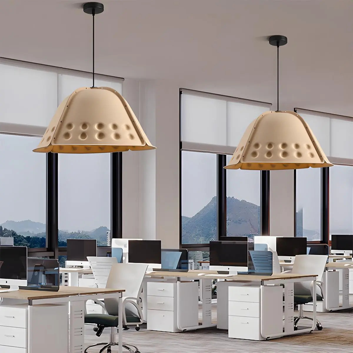 Clock Shaped Hot Pressed Acoustic Pendant Light | Lersk