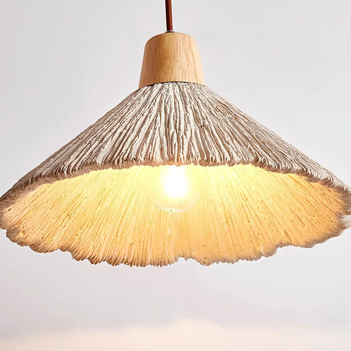 Concrete Pleated Pendant Lamp for Bedroom | Lersk