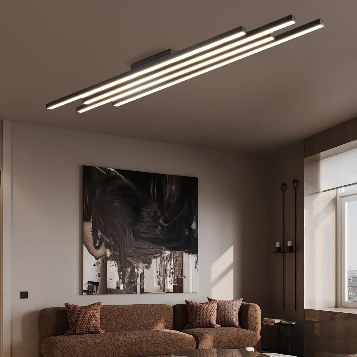 Lámpara colgante lineal de barra múltiple con LED | Lersk