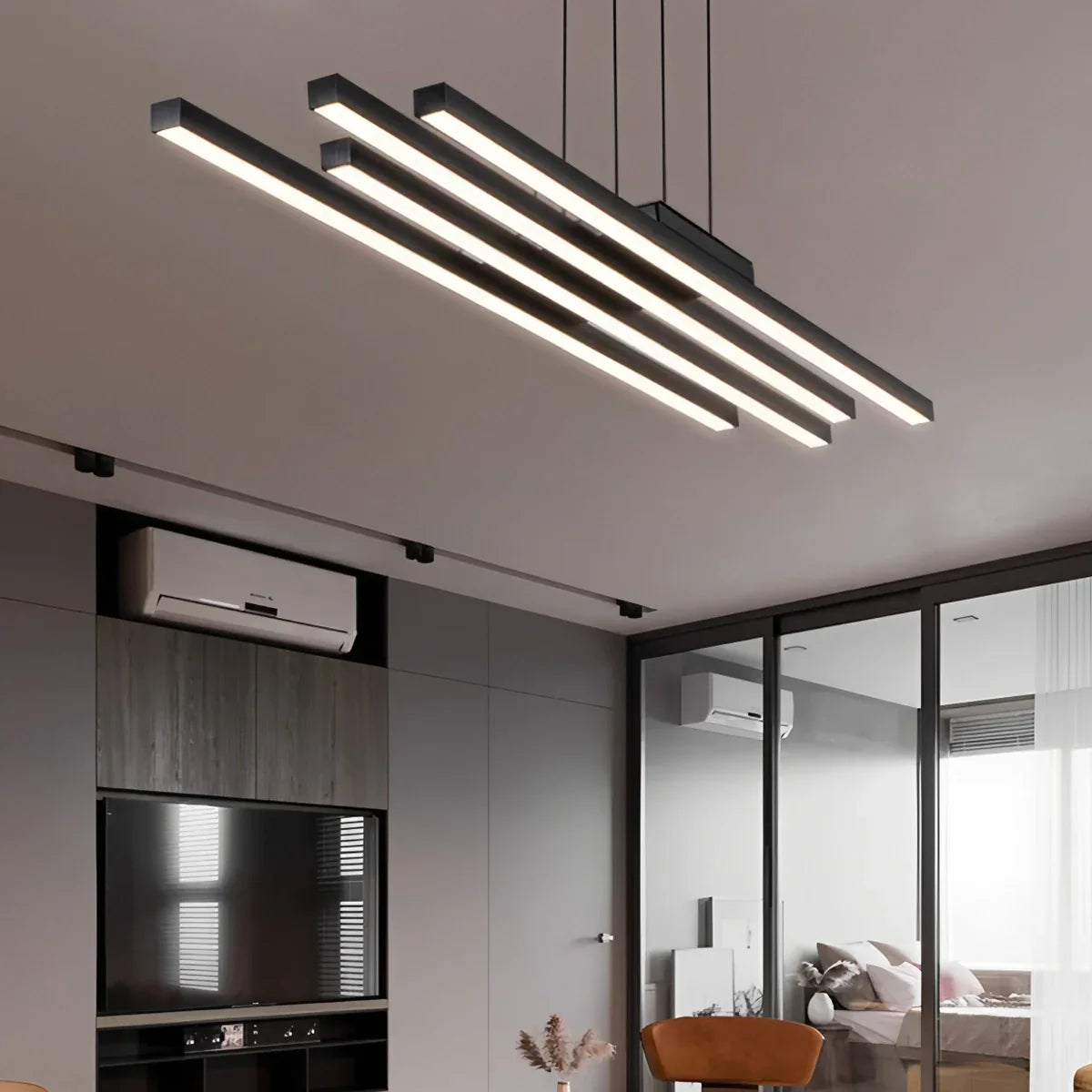Lámpara colgante lineal de barra múltiple con LED | Lersk