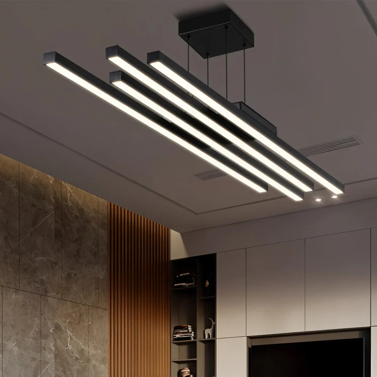 Lámpara colgante lineal de barra múltiple con LED | Lersk