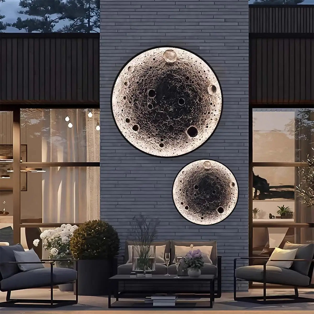 Lámpara de pared decorativa con relieve 3D de la luna | Lersk