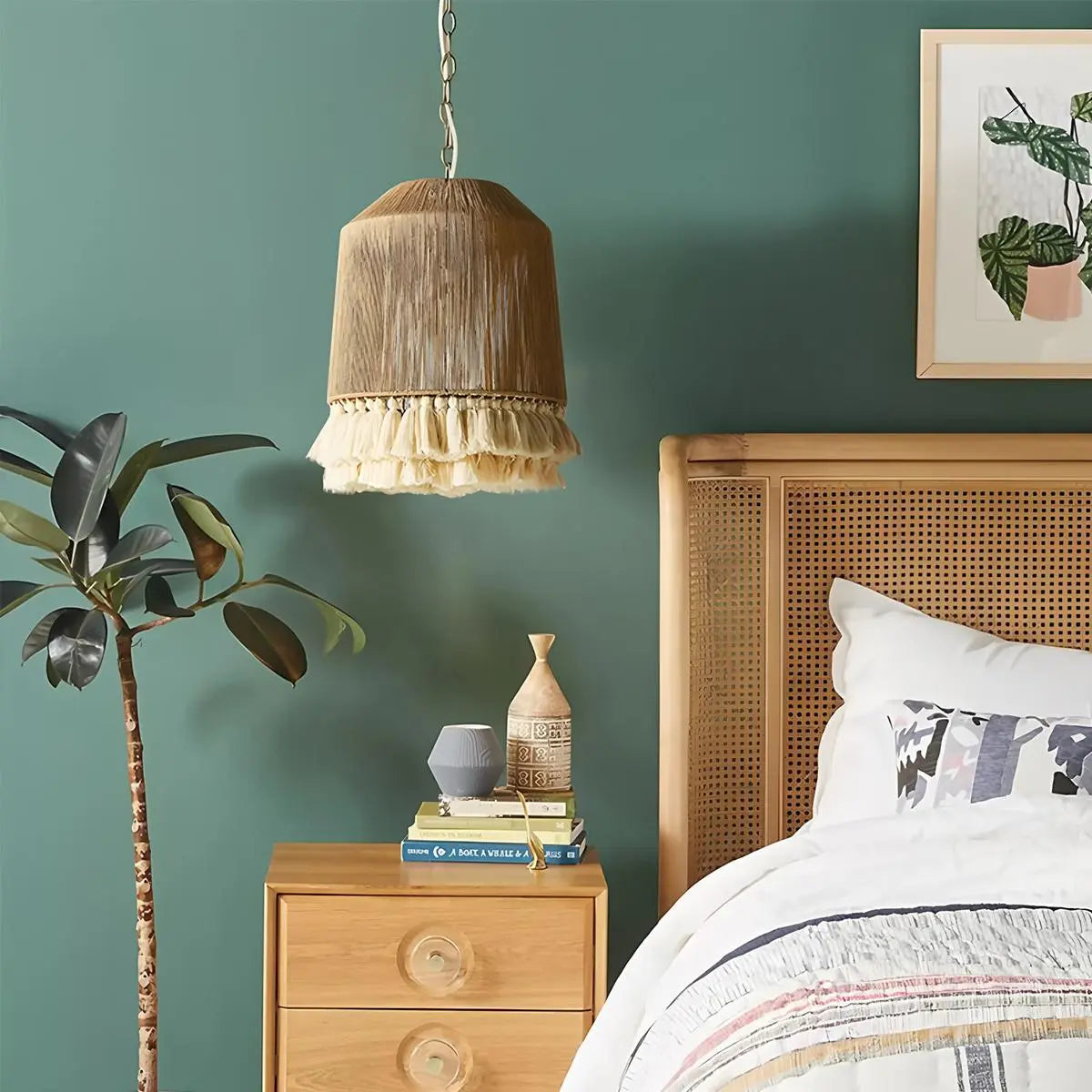 Boho Vintage Twine Fringe Pendant Light | Lersk