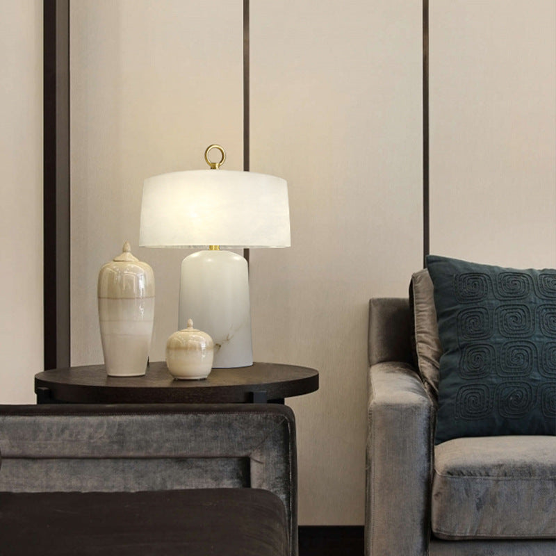 Alabaster Table Lamp For Modern Bedside Lighting In Elegant Interiors | Lersk