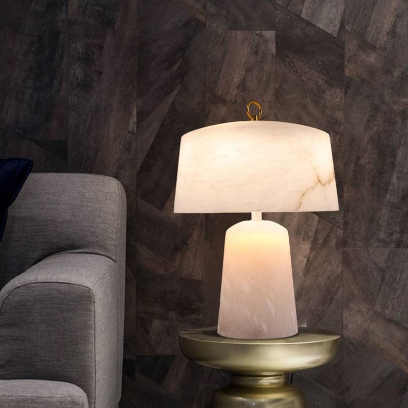 Alabaster Table Lamp For Modern Bedside Lighting In Elegant Interiors | Lersk