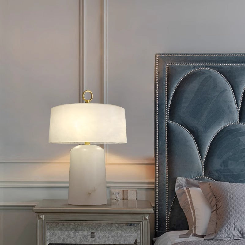 Alabaster Table Lamp For Modern Bedside Lighting In Elegant Interiors | Lersk