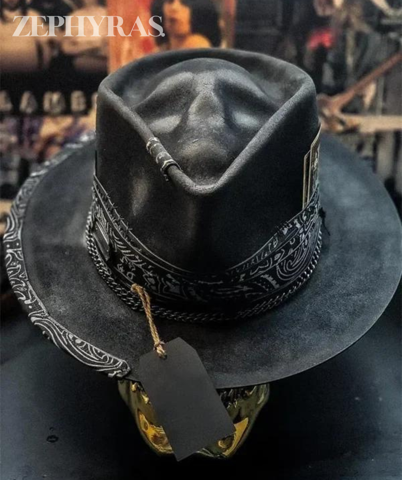 Chapéu Caveira Artesanal Design de Disco Moderno para Fãs de Moda Ousada | Lersk