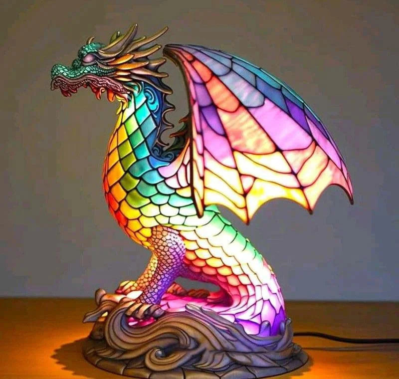 Lampa artystyczna Vitrafauna dla miłośników sztuki z kolorowymi szklanymi motywami | Lersk
